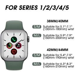 GZ GZHISY Pack 5 Sport Bands Compatible with Apple Watch 38mm 40mm 42mm 44mm, Soft Silicone Band Sport Strap Compatible with iWatch Series 5/4/3/2/1