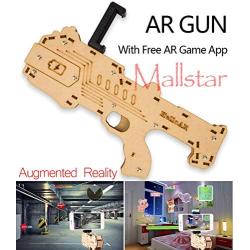 AR Games Gun Augmented Reality Bluetooth Game Controller with Cell Phone Stand Holder Portable and Eco-Friendly Wood AR Toy with 360° AR Games for iPhone Android (Medium)