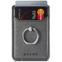 Phone Card Holder with Ring Grip for Back of Phone,Adhesive Stick-on Credit Card Wallet Pocket for iPhone,Android and Smartphones (Metal)