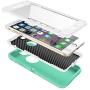 MXX Heavy Duty Defense Case with Screen Protector 4 Layers Rugged Rubber Shockproof Protection Case Cover for Apple iPhone 7 Plus/ iPhone 8 Plus  Aqua green/White