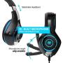 GM-1 Headphones Compatible PS4 Pro PC Tablet Cellphone,AFUNTA Stereo LED Backlit Gaming Headset with Mic-Blue