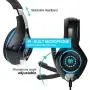 GM-1 Headphones Compatible PS4 Pro PC Tablet Cellphone,AFUNTA Stereo LED Backlit Gaming Headset with Mic-Blue