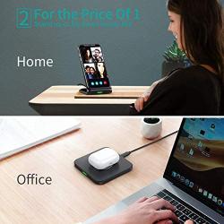 CHOETECH Wireless Charger (2 Pack),Qi-Certified 10W Max Fast Wireless Charging Pad Stand Bundle Compatible iPhone SE 2020/11/11 Pro/11 Pro Max/XS Max/XS/X, Samsung Galaxy S20+/Note 10, AirPods Pro