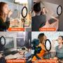 Amconsure LED Ring Light,10" Selfie Ring Light with Adjustable Tripod Stand & Phone Holder for Live Stream/Makeup/YouTube Video/Photography Compatible iPhone Android