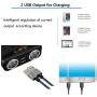 Car Charger Adapter, 2 Socket Cigarette Lighter Splitter,Dual USB Port with 12V,24V Voltage Display Compatible for iPhone,ipad,Tablet,Galaxy,HTC,LG