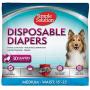 Simple Solution Disposable Dog Diapers for Female Dogs | Super Absorbent Leak-Proof Fit | Females In Heat, Excitable Urination, Incontinence, or Puppy Training