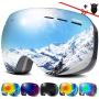 Qinner OTG Ski Goggles-Anti Fog UV Protection Snowboard Goggles with Free Ski Mask-Helmet Compatible Dual Lens Snow Goggles for Men Women Youth