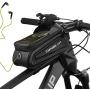 Bike Phone Mount Front Frame Bag Waterproof Bicycle Top Tube Handlebar Bags with Reflective Anti-Glare Suitable for 7 Inch Mobile Phone