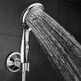 HotelSpa 7-setting AquaCare Series Spiral Handheld Shower Head Luxury Convenience Package with Pause Switch, Extra-long Hose PLUS Extra Low-Reach Bracket Stainless Steel Hose - All-Chrome Finish