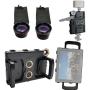 Melamount MM-IPAD PRO 9.7 Video Stabilizer Pro Multimedia Rig for Apple iPad PRO 9.7 and iPad AIR 2 + Lens Set 37mm TELEPHOTO & 37mm Wide Angle