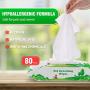 PUPTECK Pet Grooming Wipes for Dogs & Cats - Multi-Packs Hypoallergenic Puppy Cleaning Wipes for Ears Eyes Face Butt Paw Body, Fragrance - Free, 80 Counts per Pack
