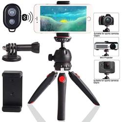 Regetek Camera Tripod with Wireless Remote, Phone GoPro Mount,Mini Tabletop Travel vlogging Tripod Stand for Phone Webcam,GoPro Action Cam/DSLR Canon Nikon Sony