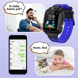 Kids Smart Watch Waterproof with GPS Tracker Phone Smartwatch SOS Game Voice Chat 1.44 Touch Screen for Boys Girls Birthday Gift (Blue)