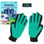 Pet Hair Remover Glove for Cat Dog, Pet Grooming Glove for Dog Cat Brush Gentle Shedding and Grooming Pet Supplies Massage Mitt Enhanced Five Finger Design Efficient for Long & Short Fur Pet, 1 Pair