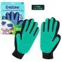 Pet Hair Remover Glove for Cat Dog, Pet Grooming Glove for Dog Cat Brush Gentle Shedding and Grooming Pet Supplies Massage Mitt Enhanced Five Finger Design Efficient for Long & Short Fur Pet, 1 Pair