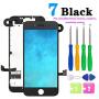 Screen Replacement for iPhone 7 Pre-Assembled LCD Display and 3D Touch Screen Digitizer Replacement with Proximity Sensor, Ear Speaker, Front Camera and Repair Tools (Black)