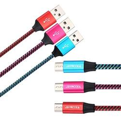 Micro USB Cable,Bynccea 3 Pack [3FT 6FT 10FT] Android Charging Cable Nylon Braided Cell Phone Charger Android Compatible with Samsung S6 S7 Edge J3 J7,LG,HTC,Motorola,Sony,Xbox One,PS4(Multi-Colored)