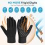FRETREE Winter Gloves Touchscreen for Men Women - Warm Knit Gloves with Thickened Cuff & Anti-Slip Palm, 3 Finger Touchscreen for Texting & Driving