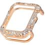 Ritastar for Apple Watch Case 40mm Studded with Bling Rhinestone Sparkling Crystal Stainless Steel Protective Cover Bumper Protector Embossed with Metal Rose Flower for iWatch Series 5 4,Rose Gold