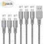 Micro USB Cable,Bynccea 6-Pack 3FT 3FT 3FT 6FT 6FT 6FT Cell Phone Charger Android Nylon Braided Fast Charging Cord Compatible with S6 S7 J3 J7 Fire One Silver Micro USB Cable,Bynccea 6-Pack 3FT 3FT 3FT 6FT 6FT 6FT Cell Phone Charger Android Nylon Braided Fast Charging Cord Compatible with S6 S7 J3 J7 Fire One Silver