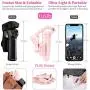 iPhone Gimbal Stabilizer, Feiyu VLOG Pocket, 3-Axis Handheld Foldable Gimble, for All Smartphones, with Face/Object Tracking (Pink & Pocket-Size)