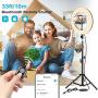 TUKTOBE 10" Ring Light with Tripod Stand & Phone Holder, Dimmable LED Selfie Light for Live Stream Video/YouTube Video/Makeup, Ring Light with Stand Compatible with iPhone Android (Upgraded)
