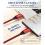 USB C to USB C 60W Charging Cable, JSAUX[2 Pack 6.6ft] USB Type C Charger Cord Compatible with Samsung Galaxy S20 S20+ S20 Ultra Note 10 Plus A80, Google Pixel 2/3/3a/4 XL, iPad Pro 2018 etc-Red