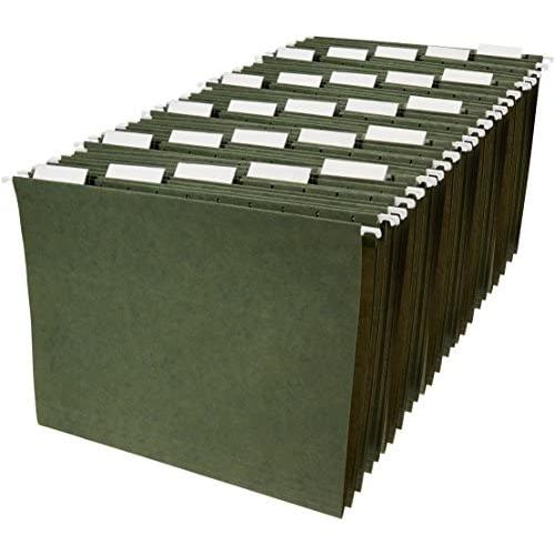 AmazonBasics Hanging Organizer File Folders - Letter Size, Green - Pack of 25