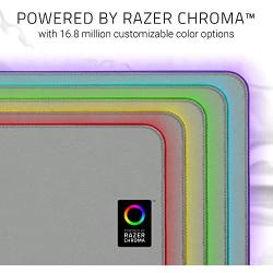 Razer Goliathus Extended Chroma Gaming Mouse Pad: Customizable Chroma RGB Lighting - Soft, Cloth Material - Balanced Control & Speed - Non-Slip Rubber Base - Mercury White