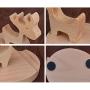 Cell Phone Desk Stand Holder, MHKBD Deer Cute Phone Stand Wooden Cellphone Holder with Anti-Slip Base Phone Cradle Fits All Smart Phones, Desk Decoration