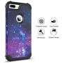BENTOBEN Case for iPhone 8 Plus/iPhone 7 Plus, 3 in 1 Hybrid Hard PC Soft Rubber Heavy Duty Rugged Bumper Shockproof Anti Slip Full-Body Protective Phone Cover for iPhone 8 Plus/7 Plus 5.5inch, Space