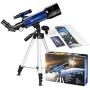 Telescope for Kids Beginners Adults, 70mm Astronomy Refractor Telescope with Adjustable Tripod - Perfect Telescope Gift for Kids