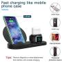 Wireless Charger, 3-in-1 Design Charging Stand Compatible for QI Cell Phone iWatch 1/2/3/4 and Airpod 2, iPhone 11/11 Pro Max/X/XS Max/8 Wireless Charging Station,Desk Charging Pad(Black)