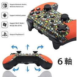 BRHE Switch Pro Controller Wireless Bluetooth Remote Dual Shock Gamepad Compatible for Nintendo Switch/Switch Lite / PS3 / Windows PC/Android（Orange）