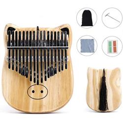 Piggy Kalimba 17 Keys Portable Thumb Piano Finger Piano Knock Piano Musical Instrument with Tuning Hammer & Piano Bag