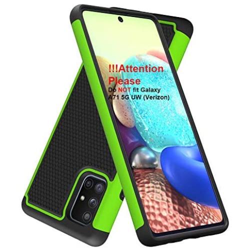 Dahkoiz Samsung Galaxy A71 5G Case, Sturdy Durable Armor Defender Cover Samsung A71 5G Case Dual Layer Hybrid Protective Phone Cases for Samsung Galaxy A71 5G, Green