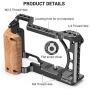 SmallRig Cage Kit with Wooden Handle Hand Grip, for Sony A6100 A6300 A6400 A6500 Camera - KCCS2705