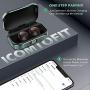 Wireless Earbuds, ICOMTOFIT Bluetooth 5.0 Wireless Headphones with Aluminum Alloy Battery Display Charging Case, Deep Bass Stereo Noise Canceling Earphones in-Ear Built-in Mic for Sports (Green Case)