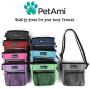 PetAmi Dog Treat Pouch | Dog Training Pouch Bag with Waist Shoulder Strap, Poop Bag Dispenser and Collapsible Bowl | Treat Training Bag for Treats, Kibbles, Pet Toys | 3 Ways to Wear