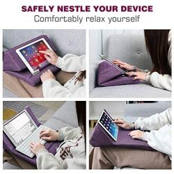 MoKo Tablet Pillow Stand, Soft Bed Pillow Holder, Fits up to 11" Pad, Fit with iPad 10.2" 2019, New iPad Air 3 2, iPad Pro 11 2020/10.5/9.7, Mini 5 4 3, Samsung Galaxy Tab, Purple