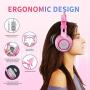 SOMIC G951s Pink Stereo Gaming Headset with Mic for PS4, Xbox One, PC, Mobile Phone, 3.5MM Sound Detachable Cat Ear Headphones Lightweight Self-Adjusting Over Ear Headphones for Women