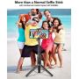 Bluetooth Selfie Stick Tripod, BlitzWolf Mini Extendable Aluminum Selfie Stick with Wireless Remote 270° Rotation for iPhone 11/11 Pro/XS MAX/XR/XS/X/8/8 Plus/7/7 Plus, Galaxy S10 Plus/S9, More(Grey)