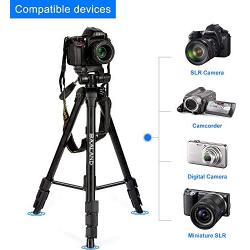 BAALAND Camera Tripod 20-70 Inch Lightweight Aluminum Compact Travel Tripod for Nikon Canon DSLR Video Camera 11LBS MAX Load with Bag