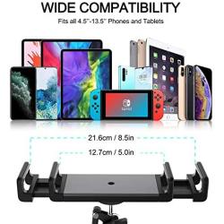 AboveTEK Ultra Long Arm Phone Stand – Portable Tablet Mount – 360 Angle Bracket & Wobble Free 42” Adjustable Metal Locking Arm Stand Transforms 4.5-13.5” Device into Hands Free Work & Media Centers