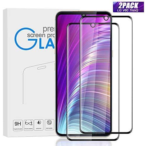 KCEN Screen Protector for LG V60 ThinQ [2 Pack], 9H Hardness Anti-Scratch Full Coverage Case Friendly Bubble-Free Tempered Glass Screen Protector Film for LG V60 ThinQ 5G
