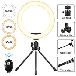 10" Selfie Ring Light LED Photography Light with Tripod Stand Cell Phone Holder for Live Stream/Makeup, Led Camera Ringlight for YouTube Video/Photography