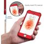 ORETECH iPhone 6S Plus Case, iPhone 6 Plus/6S Plus Case with [2 x Tempered Glass Screen Protector] 360° Shockproof Protective Hard PC+Soft TPU Silicone Cover for iPhone 6 Plus/6s Plus - 5.5 Red
