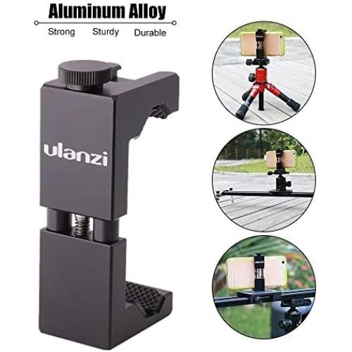Metal Smartphone Tripod Mount with Cold Shoe Mount, iPhone Tripod Holder Grip Rig Clip for Nexus Samsung iPhone X 8 7 7s 6 6s Plus etc