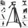 TAIROAD Phone Tripod, Portable Lightweight Aluminum Travel Tripod with Carry Bag & Bluetooth Remote, 1/4” Mounting Screw for Mirrorless/Gopro/DSLR Camera and 2 in 1 Clip for Smartphone and iPad