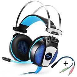 Ameryah Professinal Computer Headset Gaming Headphone Earphone Over-Ear Headband with Mic LED Light for Laptop / PS4 / Mobile Phones - -